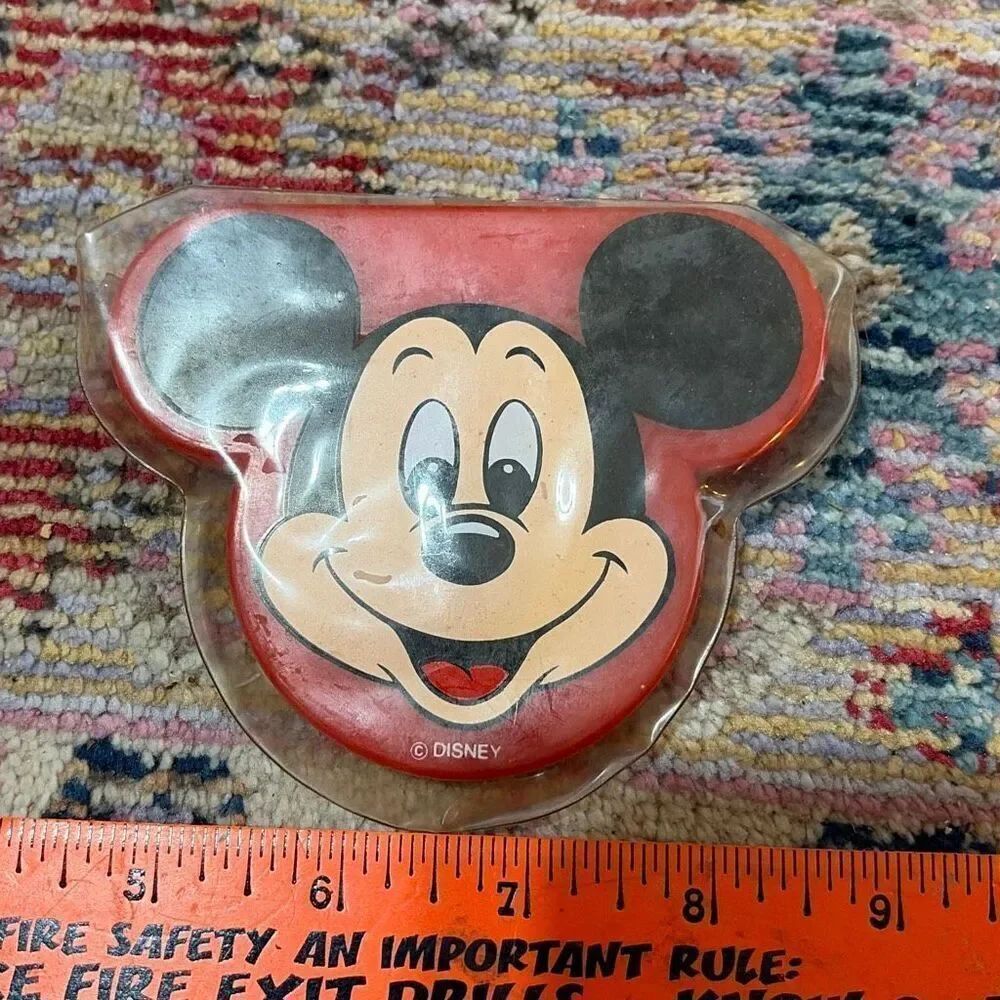 Vintage Mickey Mouse comb and compact mirror set